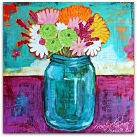Blue Jar of Flowers  (sold)