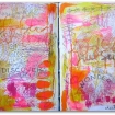 pink, yellow, orange