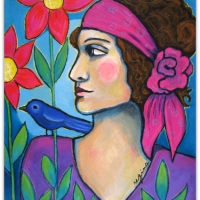 Girl with bird
