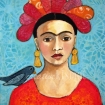 Frida with Blue Bird